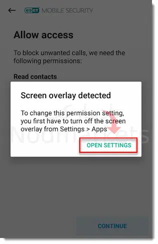رفع ارور Screen overlay detected در نود 32 رفع ارور Screen overlay detected در نود 32